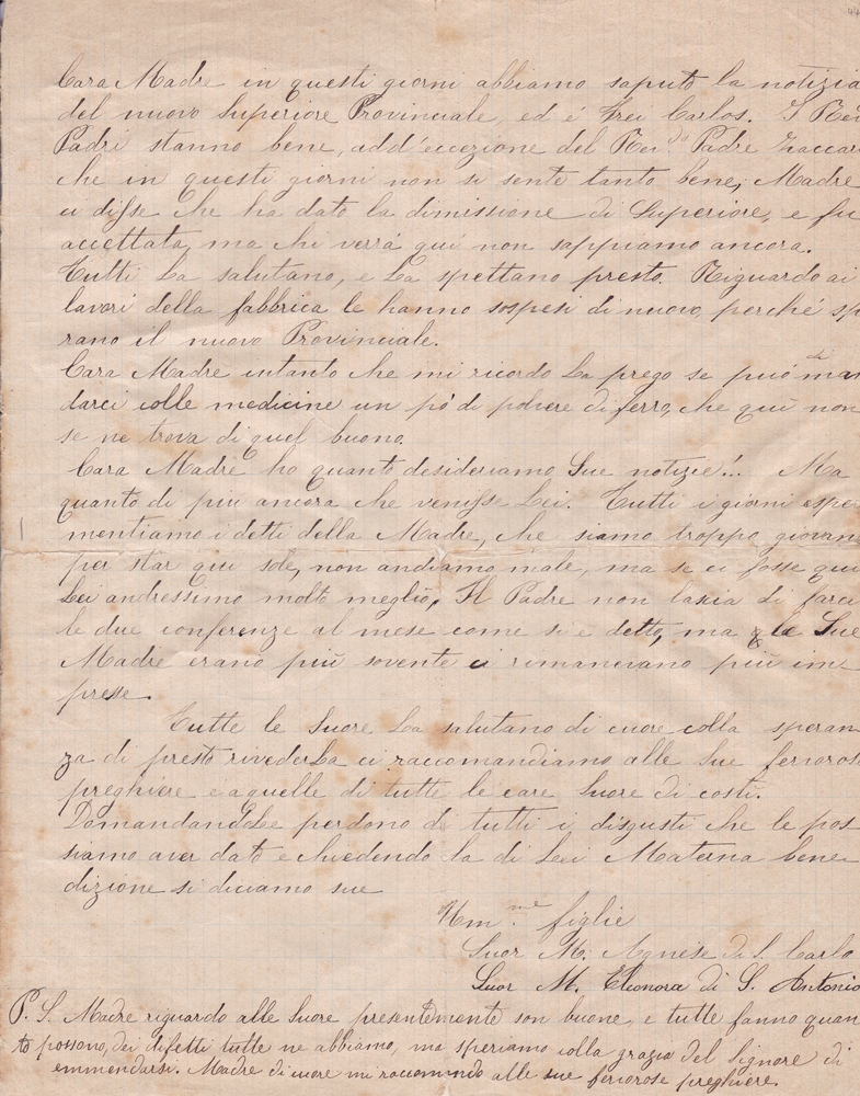 Lettera del 26 giugno 1900 3^ parte