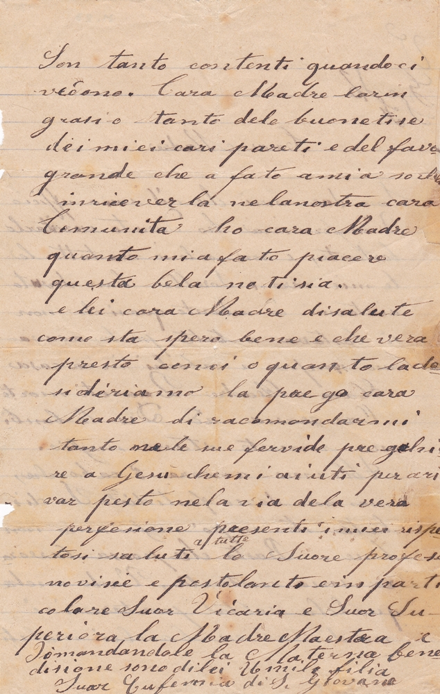 Lettera dell'aprile 1900 verso